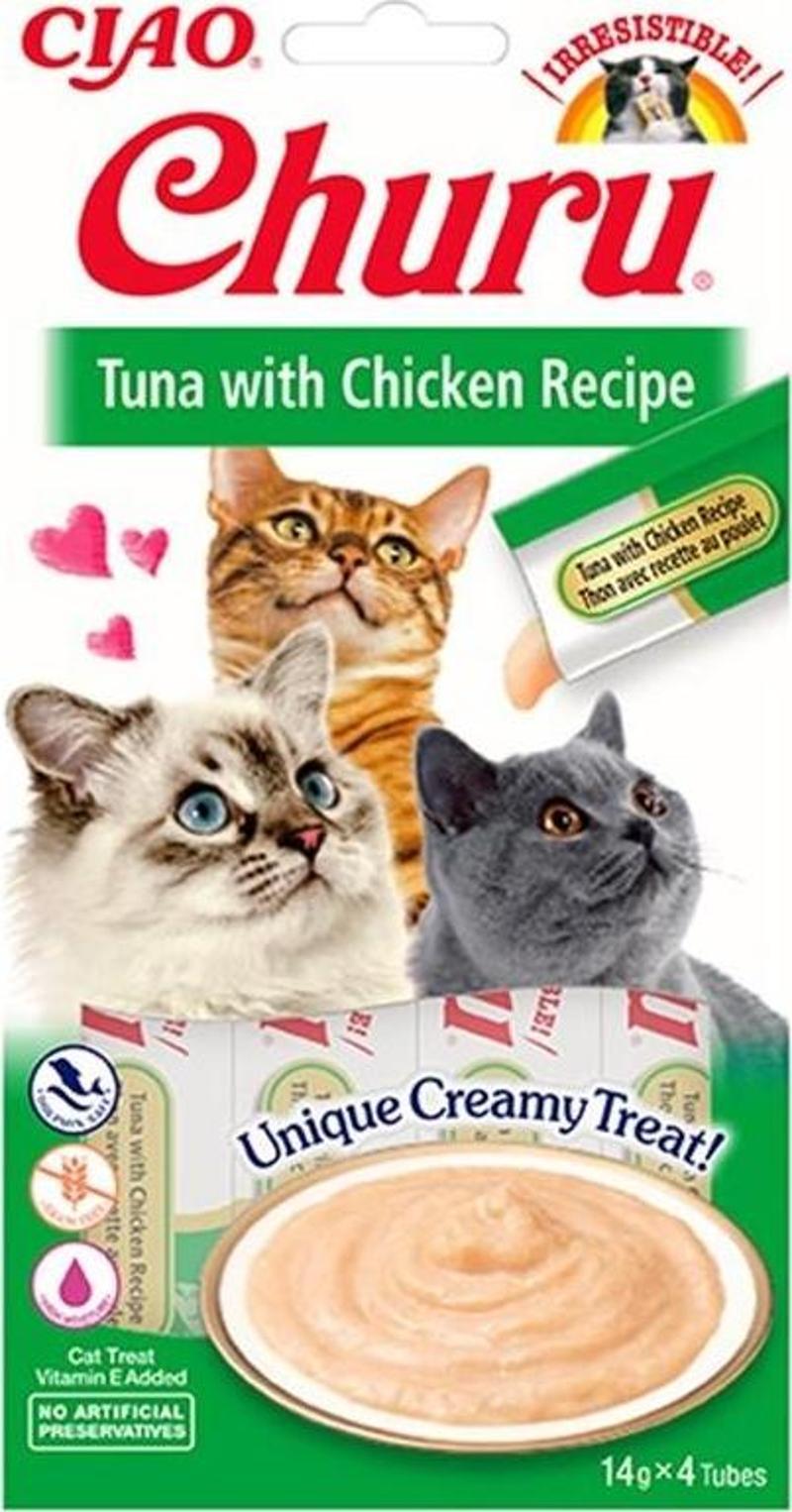 Churu Cream Ton Balıklı ve Tavuklu Kedi Ödül Kreması 4 X 14 G