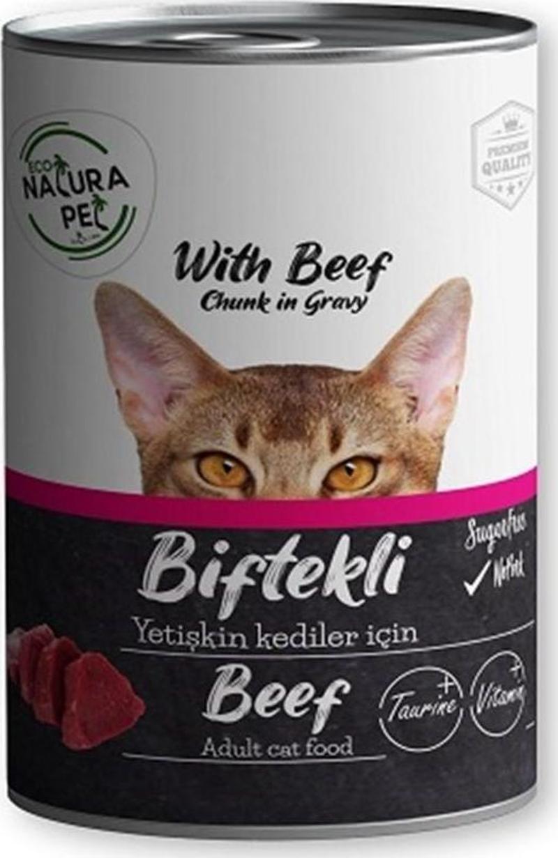 Eco Natura Pet Biftekli Yetişkin Kedi Konservesi Gravy 400 Gr