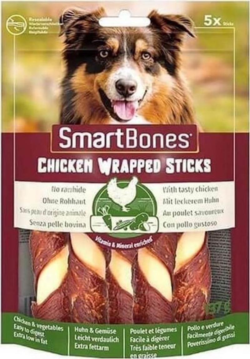 SmartBones Tavuk Sargılı Medium Stick Köpek Ödülü 137 Gr