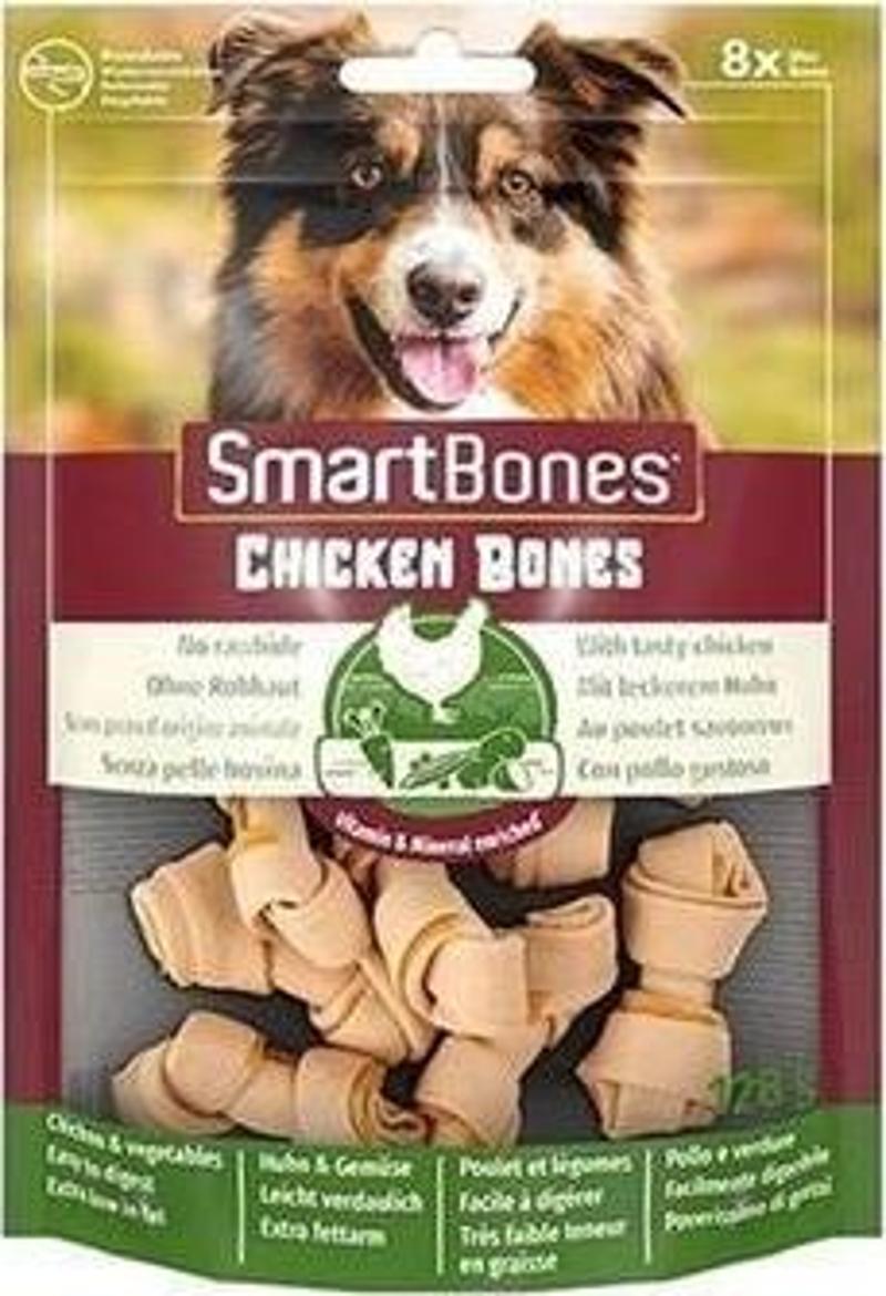 SmartBones Tavuklu Düğüm Köpek Ödül Kemiği Mini 8 Adet 128gr