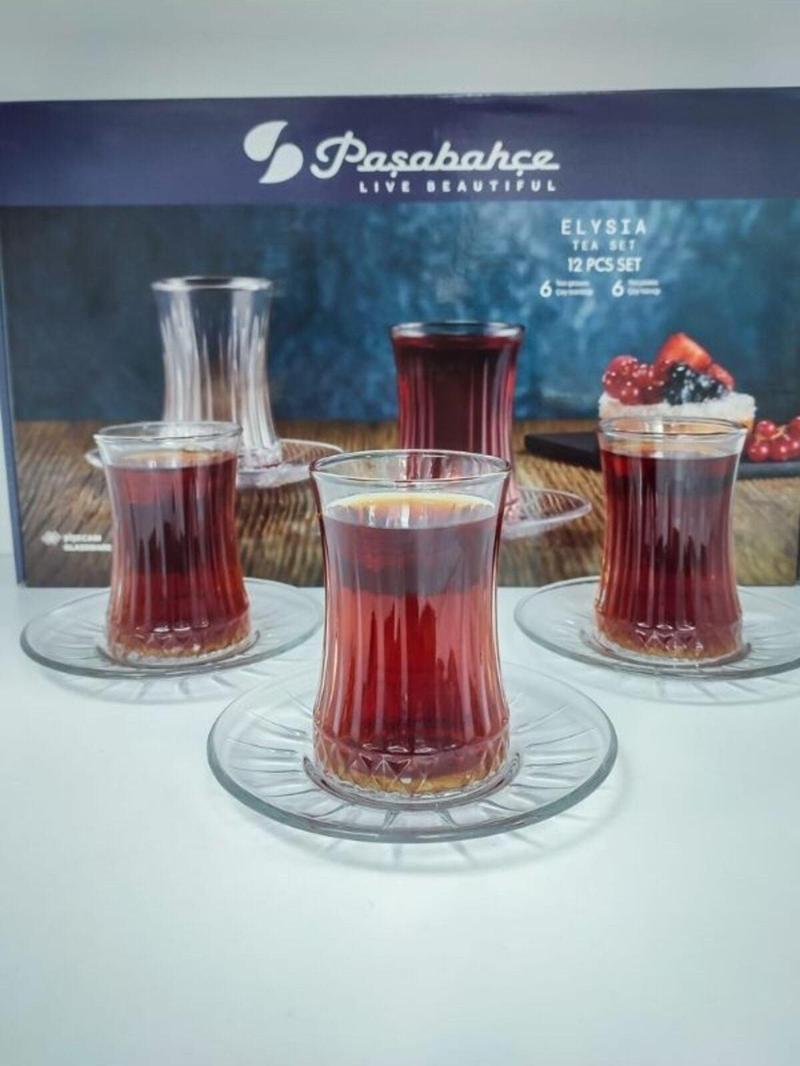 Elysia Çay Bardağı Seti 12 Parça Orjinal Kutusunda 6 Adet Elysia Çay Bardağı 6 Adet Çay Tabağı
