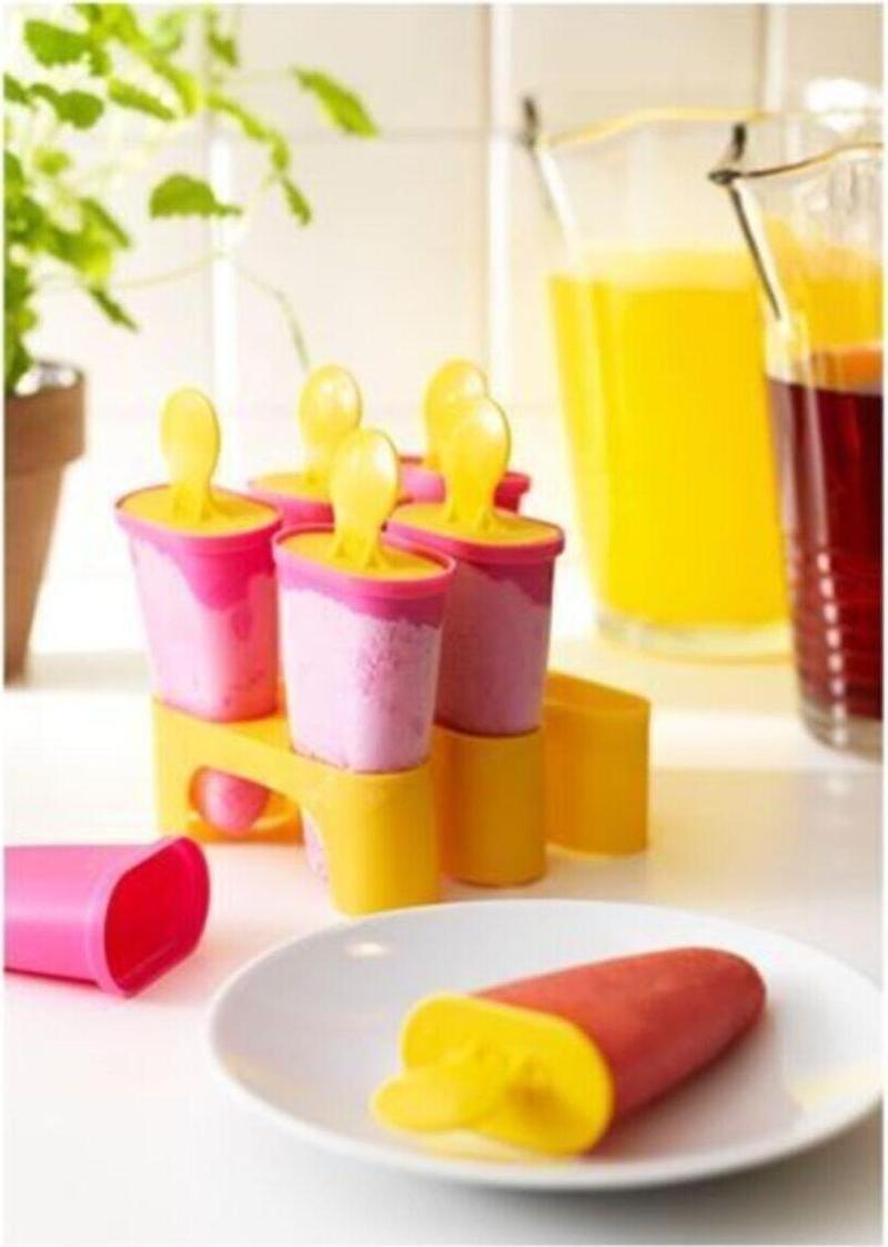 Chosıgt Saplı Dondurma Kalıbı 6 Parça; Sarı/pembe