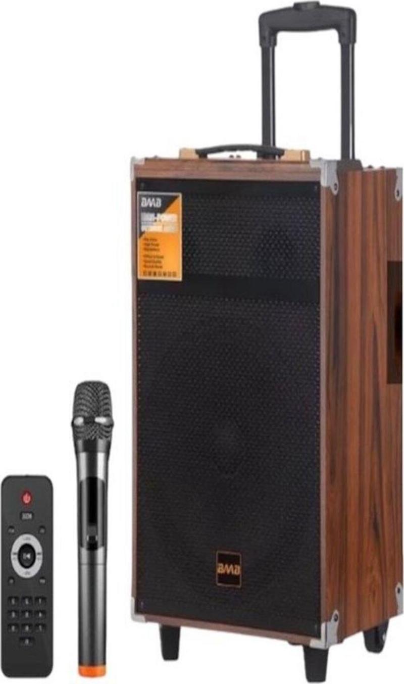 BAYINDIRELEKTRONİK 50 Watt Süper Bass Taşınabilir Karaoke Sistemi Kablosuz Mikrofonlu Bluetooth Hoparlör + Kumanda