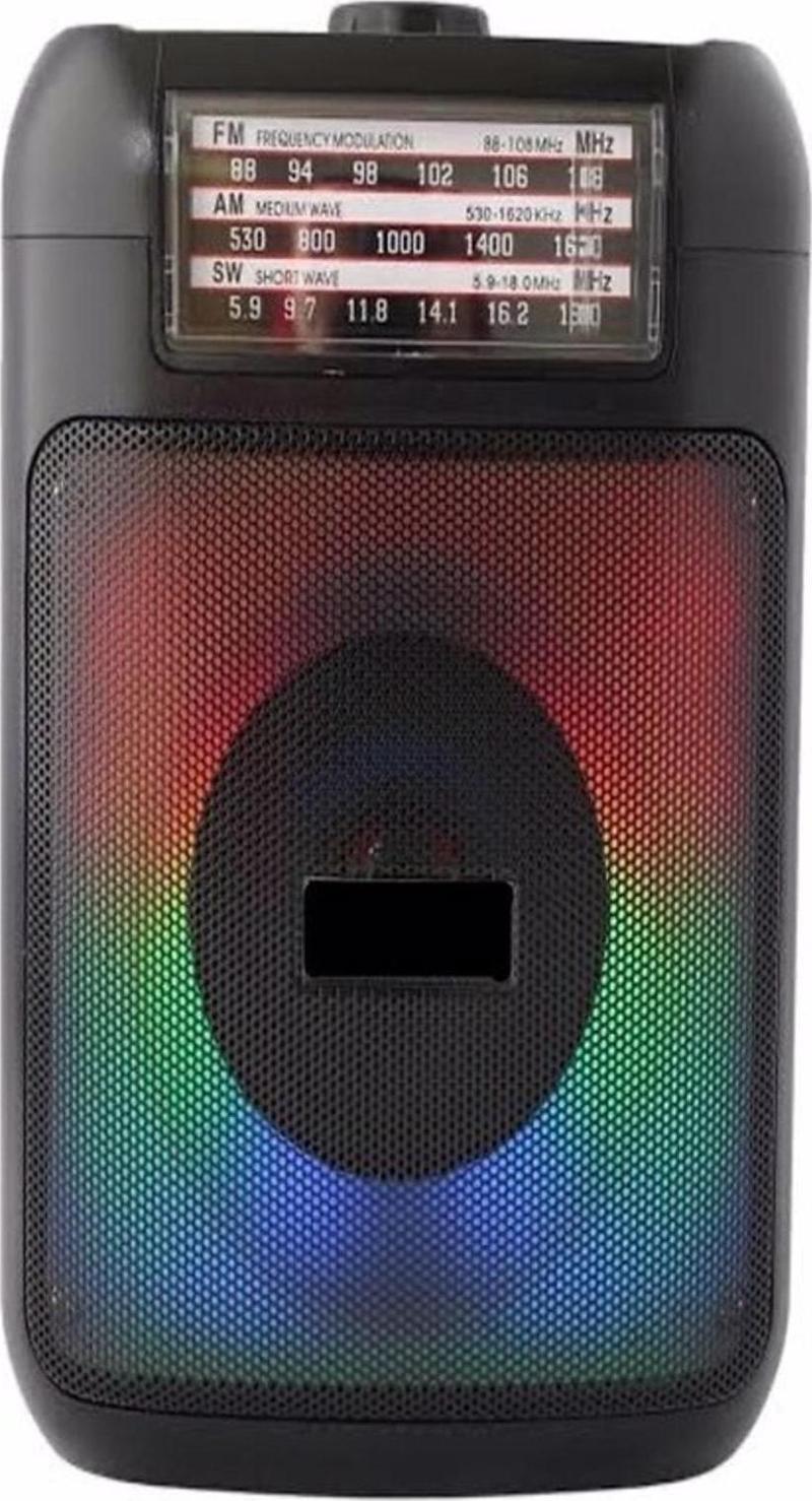 Ktf-1421 Rgb Işıklı 3" Bluetooth Hoparlör Usb Tf Aux Destekli Standlı Radyolu Hoparlör