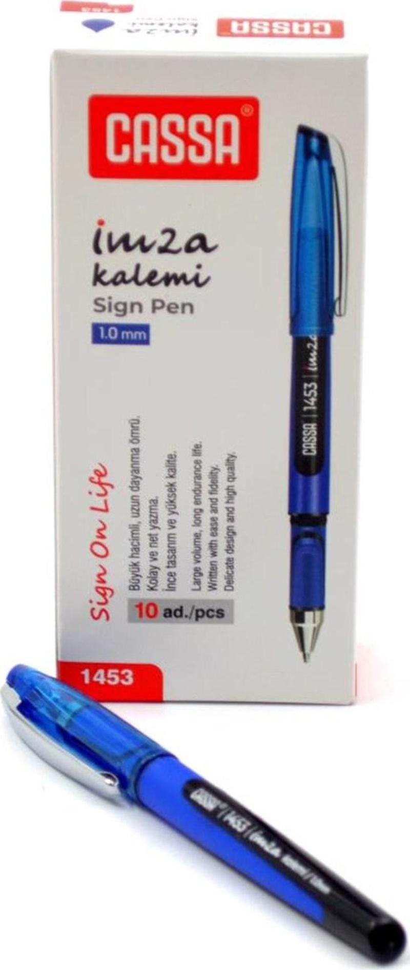 İmza Kalemi 1.0 Mm Mavi 1453 (10 Lu Paket)