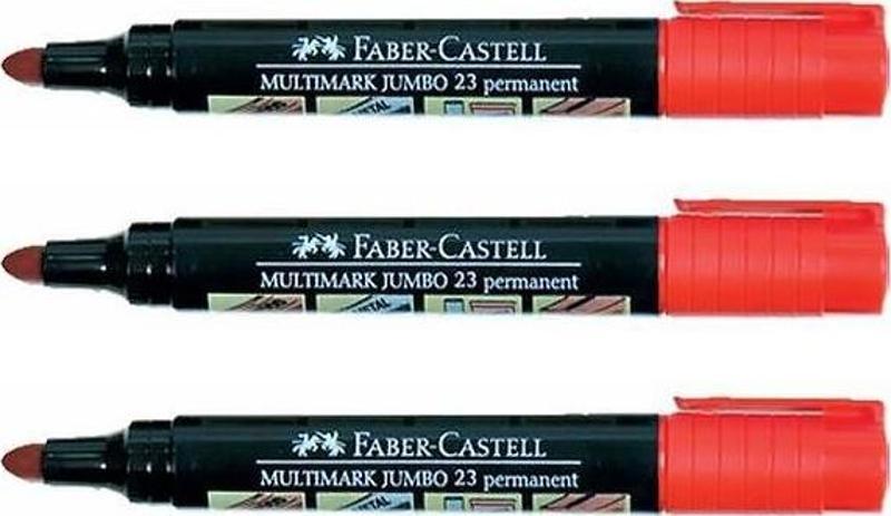 Markör Permanent Jumbo Kırmızı Kalem 3'lü