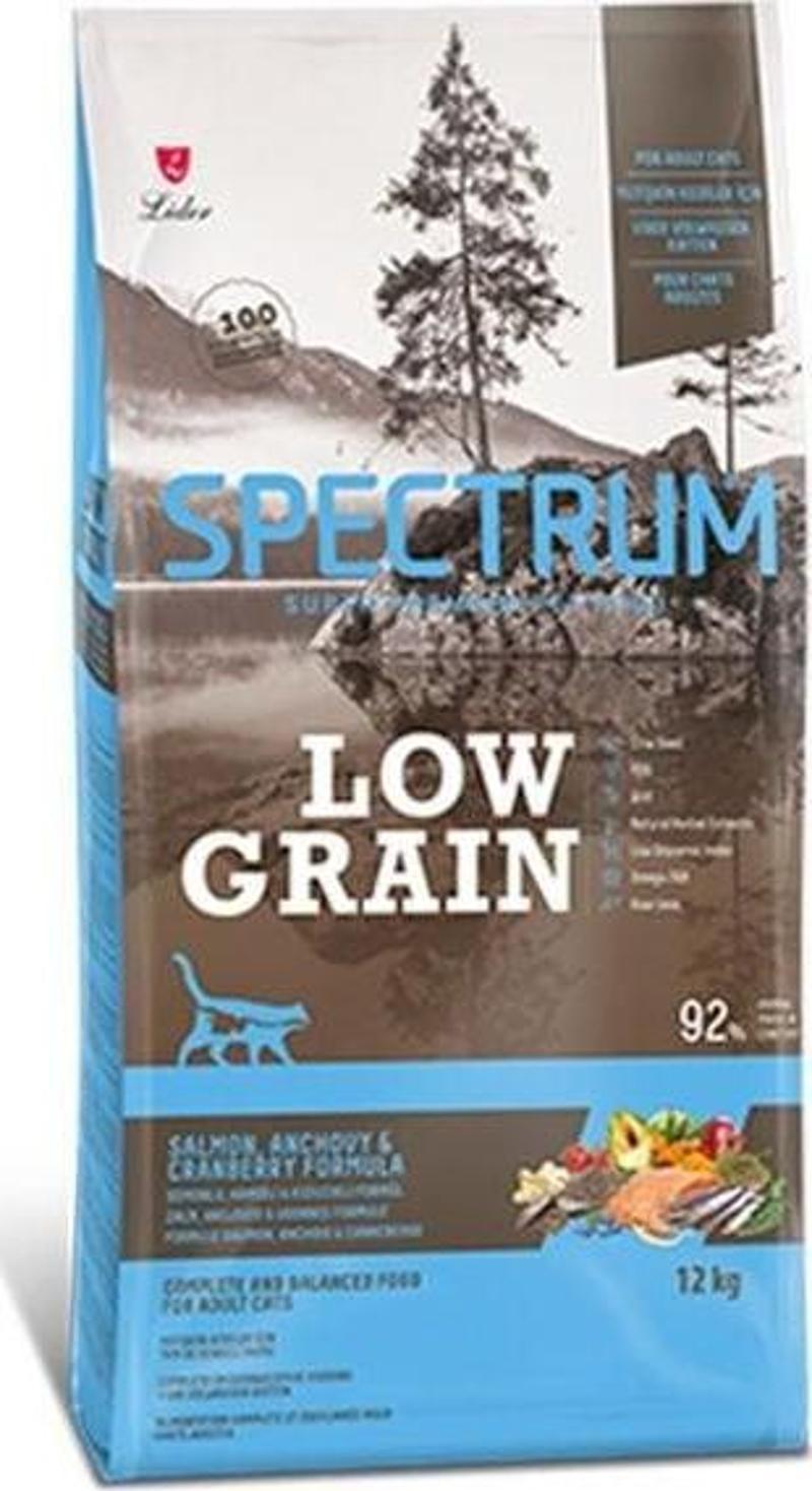 Low Grain Somonlu Hamsili ve Kızılcıklı Düşük Tahıllı Yetişkin Kedi Maması 12 Kg