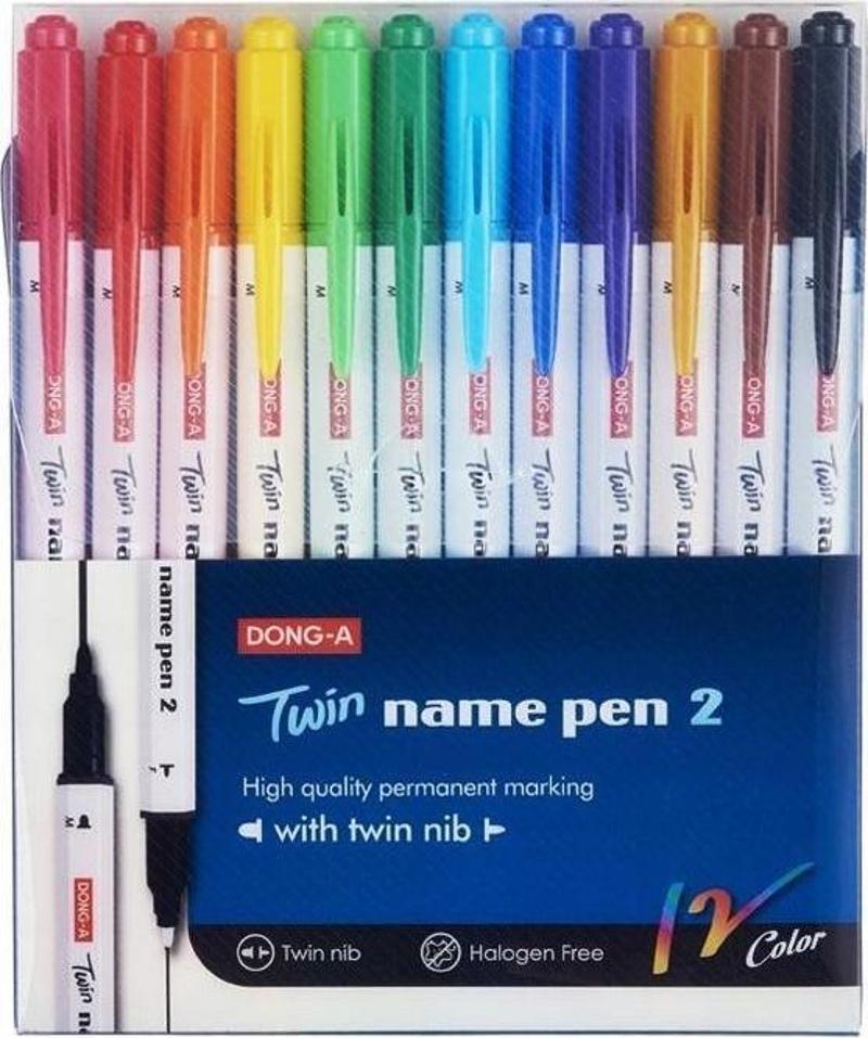 Twin Name Pen 2 Çift Yönlü Kalem 12 Renk