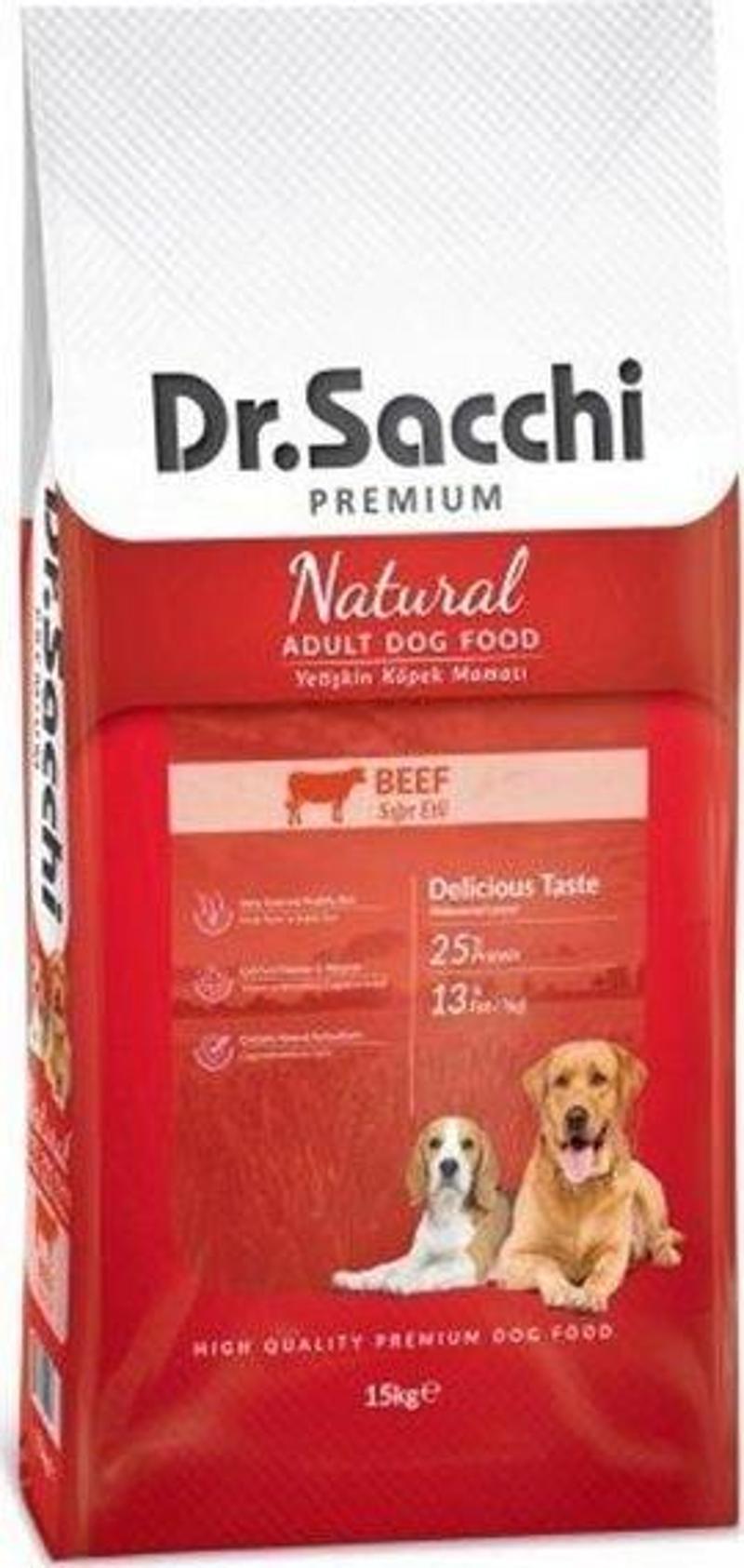 Dr.Sacchi Premium Natural Beef Yetişkin Köpek Maması 15 Kg