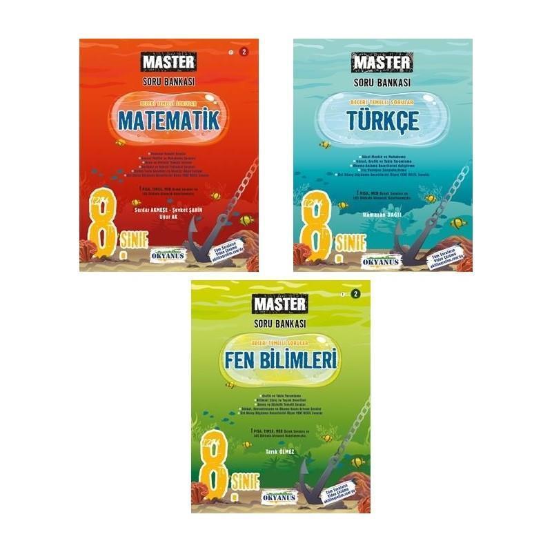 Okyanus Yayınları 8.sınıf Master Matematik - Türkçe - Fen Bilimleri Soru Bankası Seti