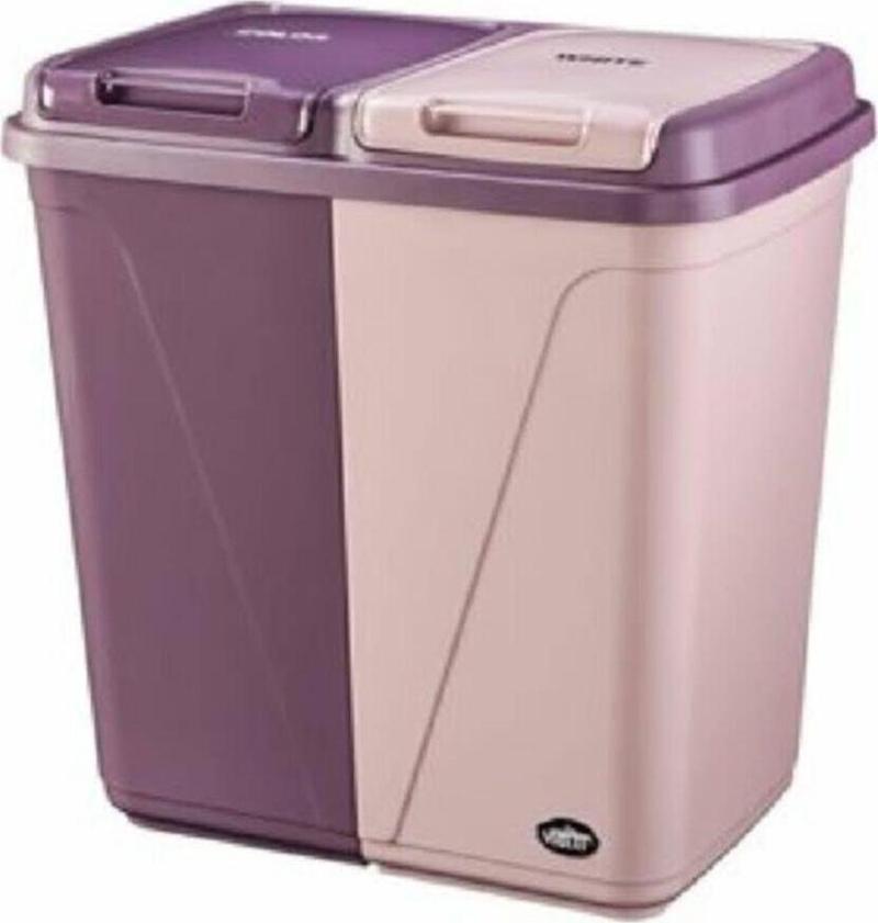 İki Bölmeli Kirli Çamaşır Sepeti 60 Litre Küçük