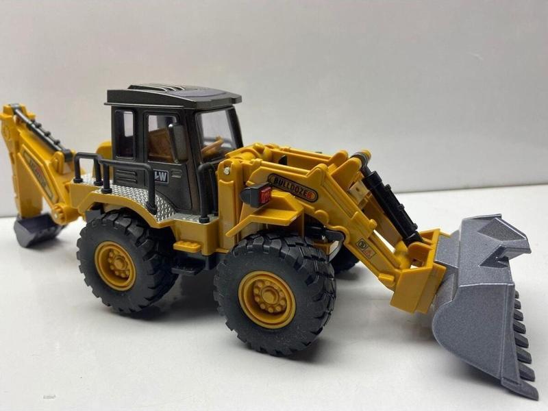 Oyuncak Dozer Metal Excavatör Buldozer Ön Ve Arka Hareketli Kırılmaz Kepçe 25 Cm