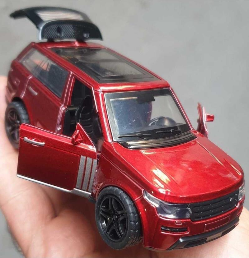 Die cast Metal Range Rover Jip 12 Cm Oyuncak Araba Çek Bırak Model Araba Kapı Bagaj Açılır Kırmızı