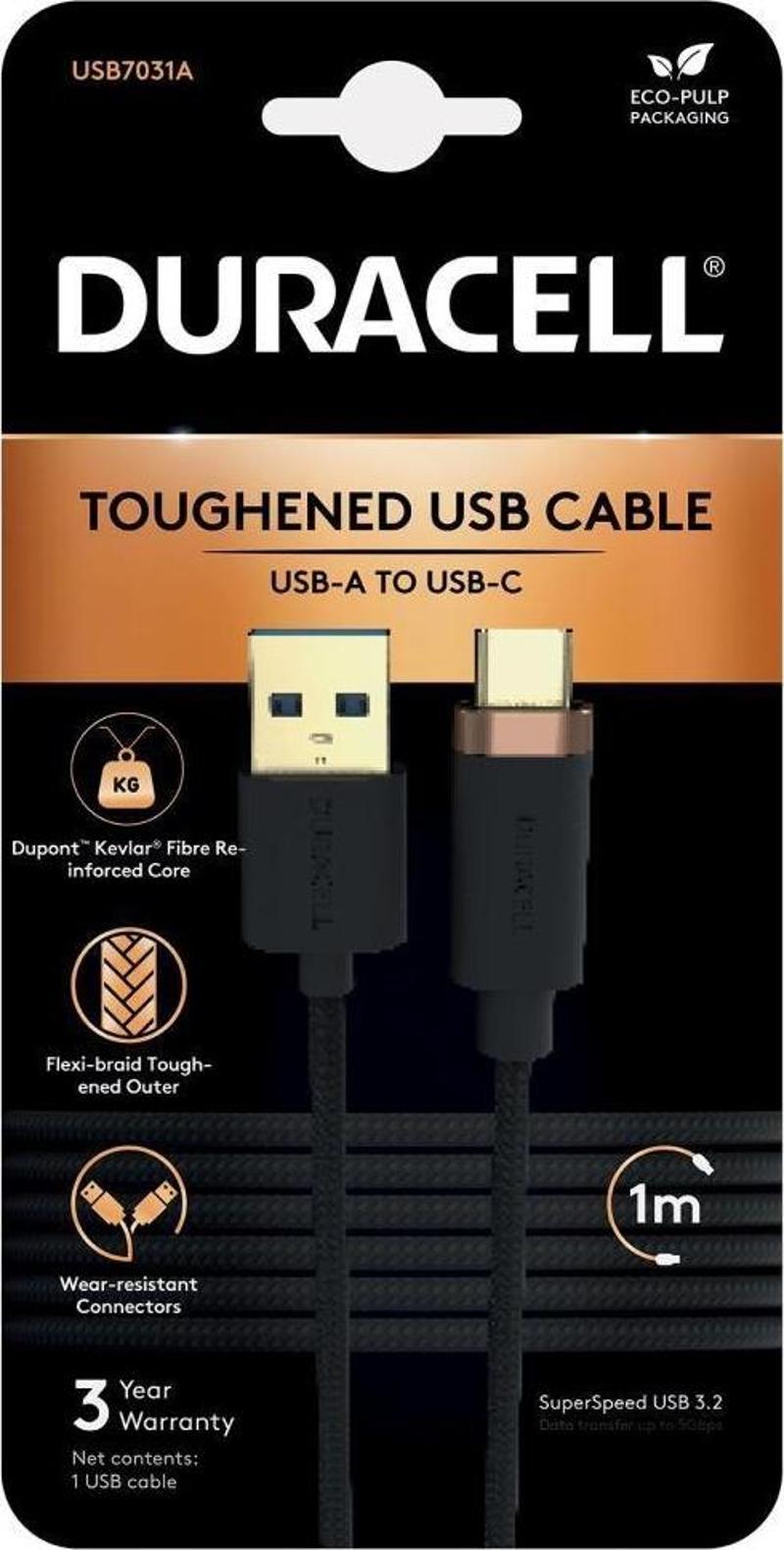 1M USB-A-USB-C 3.2 Gen1 Braided Black