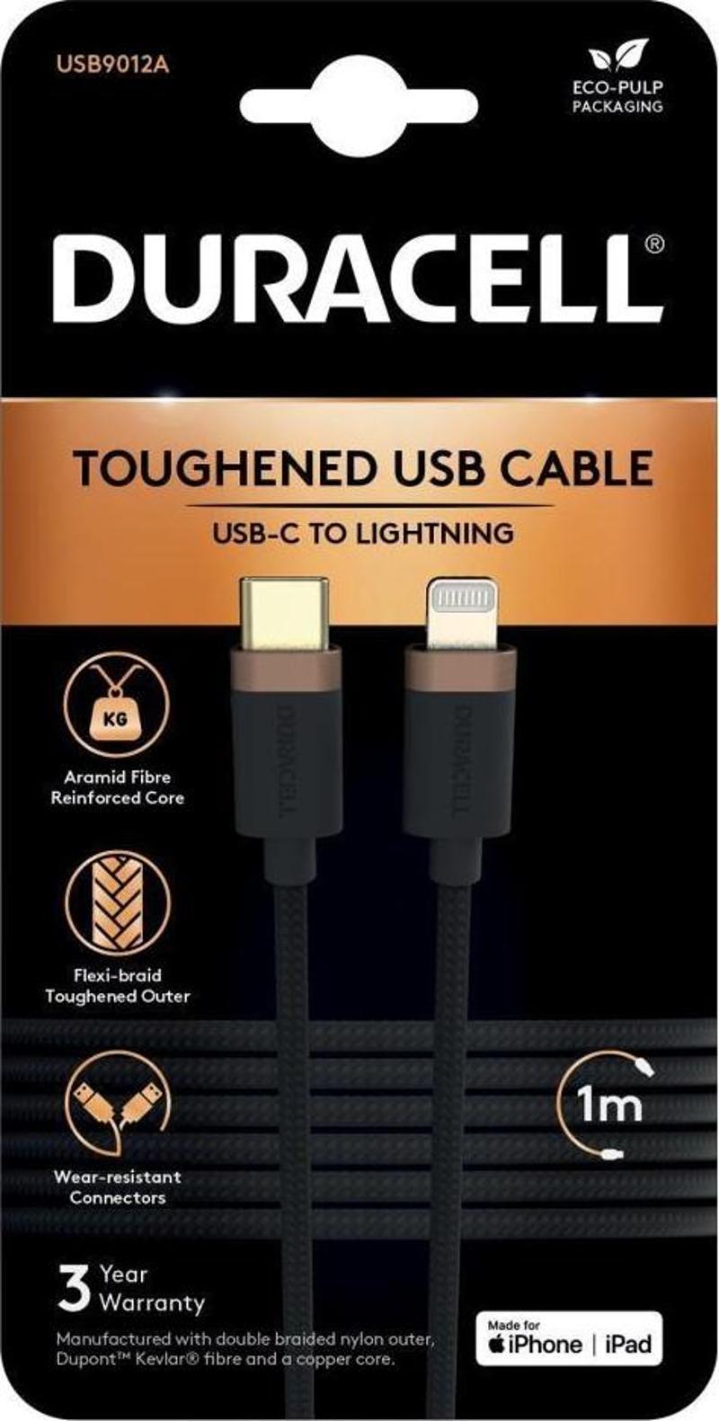 1M USB-C to Lightning Braided Black