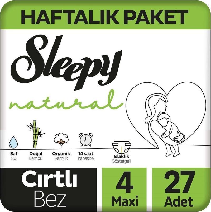 Natural 4 Numara Maxi 27'li Bebek Bezi