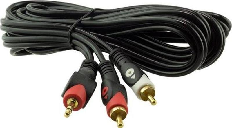 2 RCA ERKEK + 3.5 MM STEREO ERKEK GOLD 3 METRE 1.KALİTE KABLO