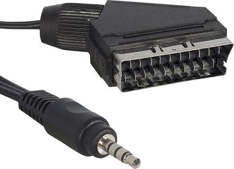 3.5 MM STEREO ERKEK/SCART KABLO 1.2 METRE KISA JACK UYDU ALICISI AV KABLO (TİVİBULAR İÇİN)