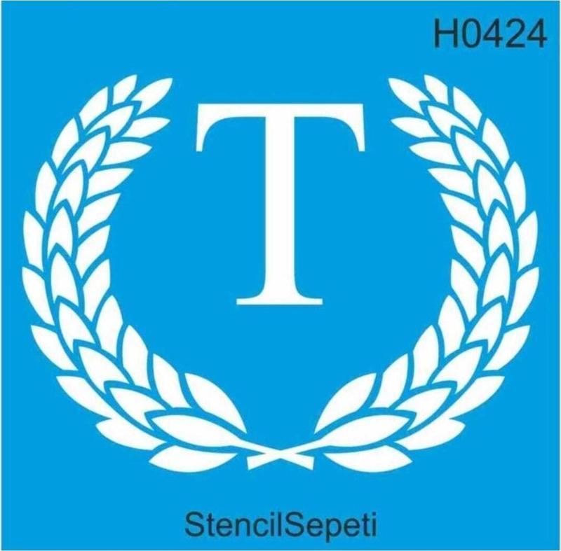 T Harfi Deseni Stencıl Şablon 20x20cm Sth15