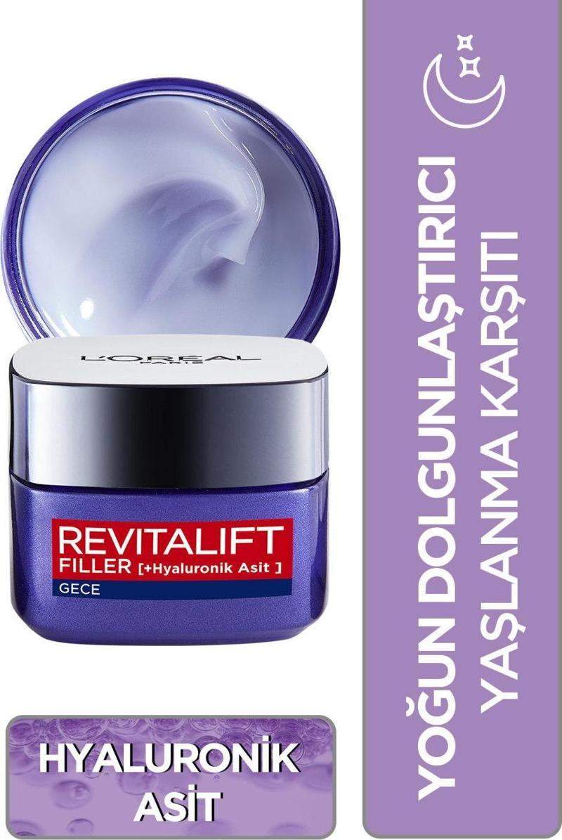 Revitalift Filler Yoğun Dolgunlaştırıcı Yaşlanma Karşıtı Gece Kremi - Hyaluronik Asit 50 ml