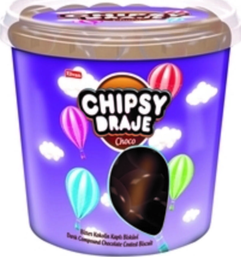 Bonbon Chıpsy Bitter Kakao Kaplı Bisküvi Draje 400 Gr. (1 Adet)