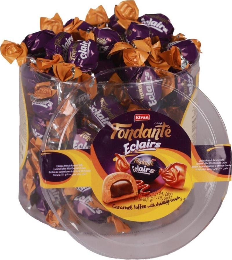 Elvan Fondante Eclairs Caramel Toffee 1000 gr. (1 Silindir)