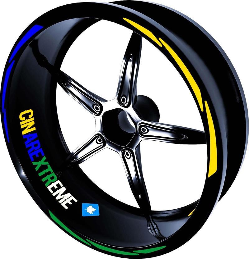 Brazilian Design Yeşil Sarı Brezilya Jant Şeridi Sticker