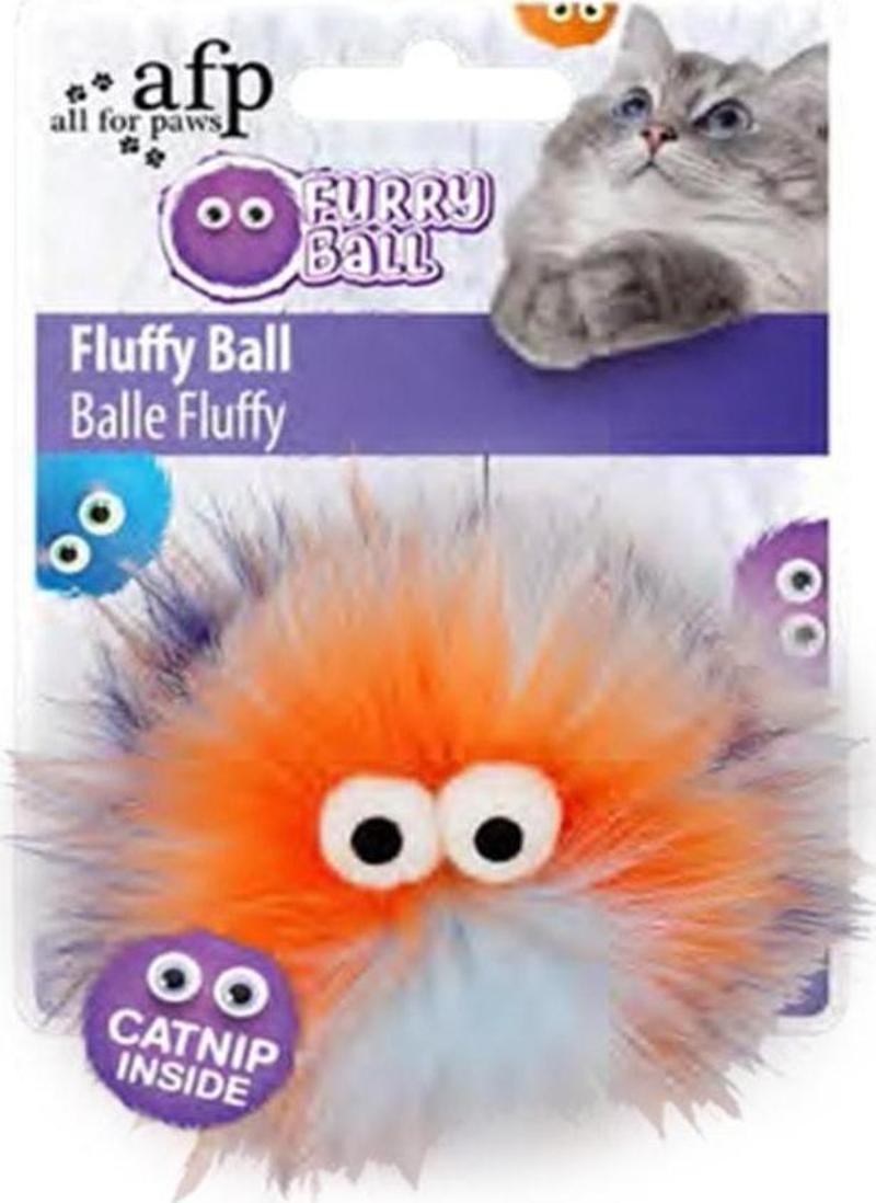 Furry Ball-Fluffer Catnipli- Turuncu 9,5X9X5X5 Cm