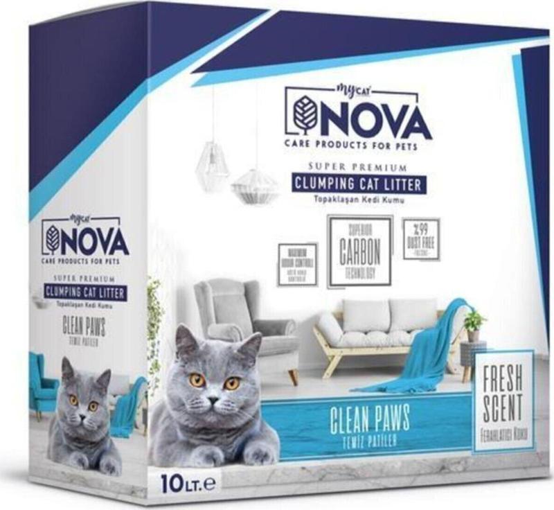 Mycat Nova Ferahlatıcı Koku ( Temiz Patiler) Premium Kedi Kumu10Lt