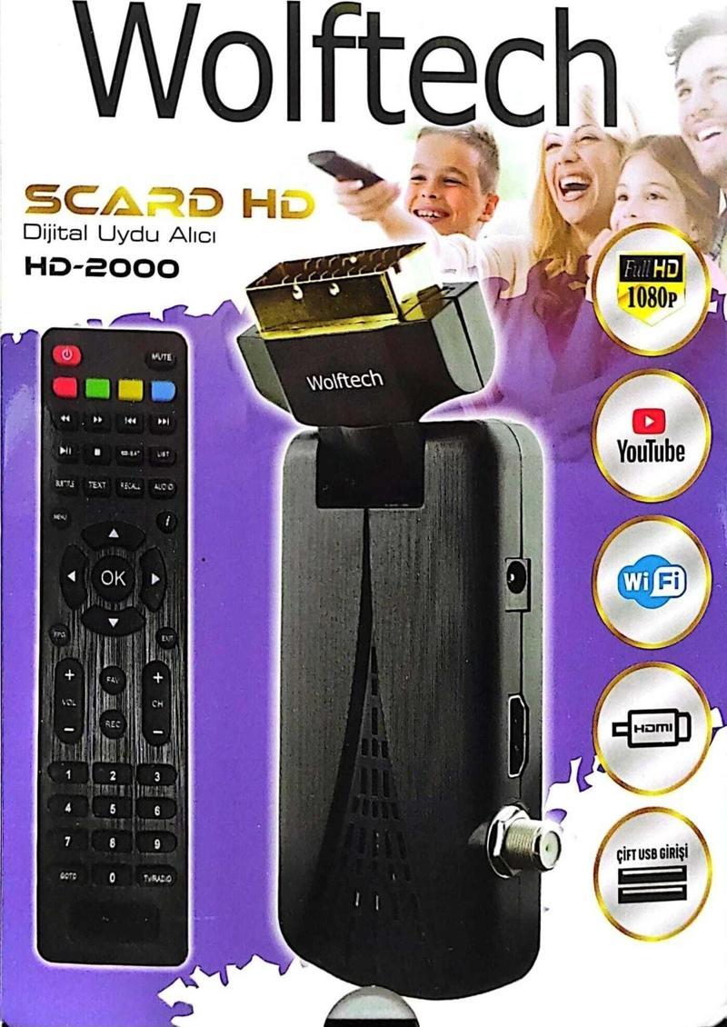 Wolftech Scart / Hd Uydu Cihazı Tkgs Kendinden Güncelleme 1080P Full Hd Youtube Wifi