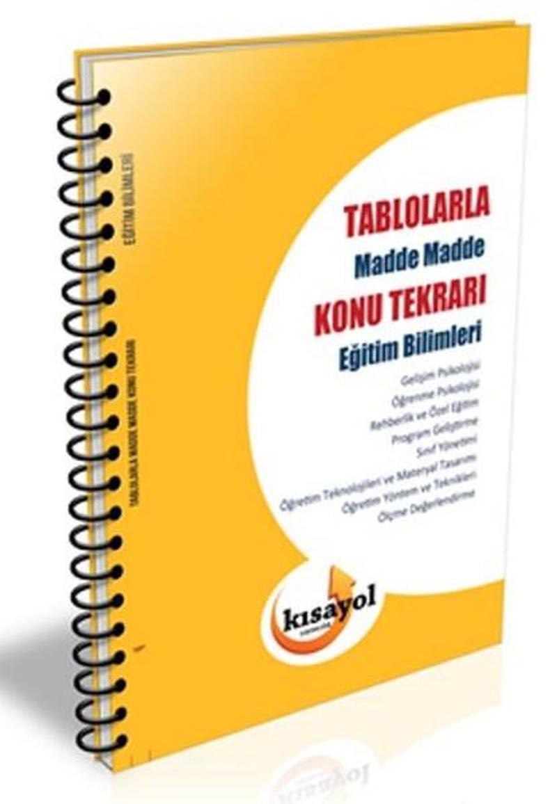 Kısayol 2015 KPSS Eğitim Bilimleri Tablolarla Madde Madde Konu Tekrarı