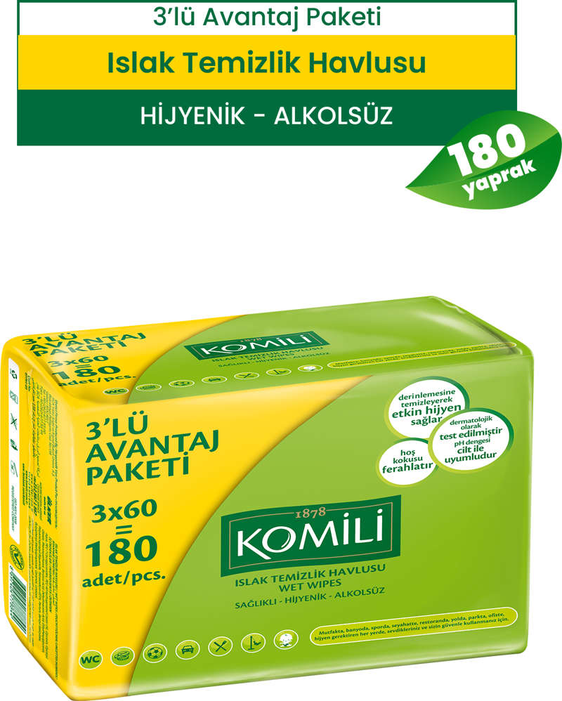 Islak Havlu 3X60 - 180 Yaprak