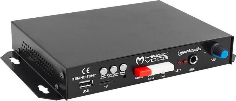 MAGICVOICE MV-129 12V MİNİ-USB MONTELENEBİLİR 20W KAYITLI PAZARCI ARAÇ AMFİSİ