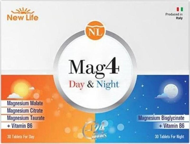 -Mag 4 Day & Night Magnezyum Ve B6 Vitamini İçeren Takviye Edici Gıda 30+30 Tablet