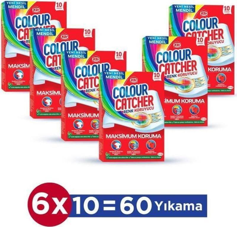 Renk Koruyucu Mendil 6 x 10'lu Paket (60 Yıkama)