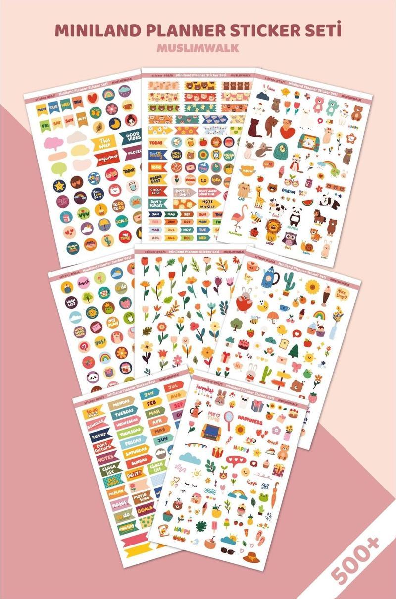 Miniland Planner Sticker Seti 530 Adet - Ajanda, Defter, Planlayıcı Sticker Etiket Seti No:56