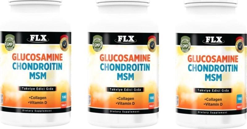 Glucosamine Chondroitin Msm Collagen Vitamin D Glukozamin 180 Tablet X 3 Kutu