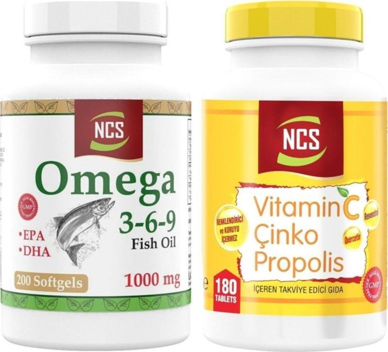 Omega 3,6,9 200 Softgel & Çinko Propolis 180 Tablet