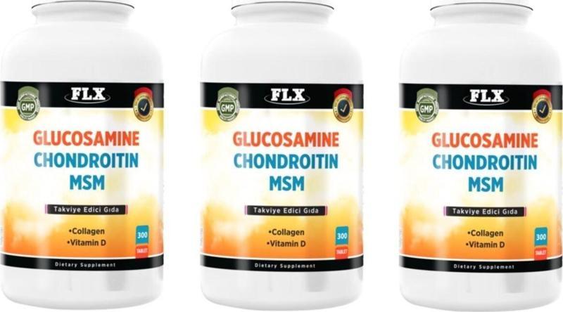 Glucosamine Chondroitin Msm Collagen Vitamin D Glukozamin 300 Tablet X 3 Kutu