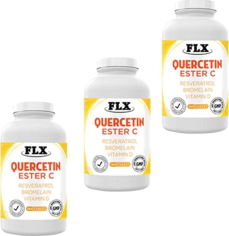 Kuersetin Ester C Resveratrol Bromelain Vitamin D Magnezyum Aserola 180 Tablet X 3 Kutu