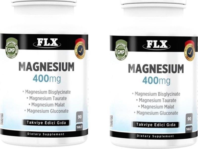 Magnesium Magnezyum Bisglisinat Malat Taurat Glukonat 90 Tablet X 2 Kutu