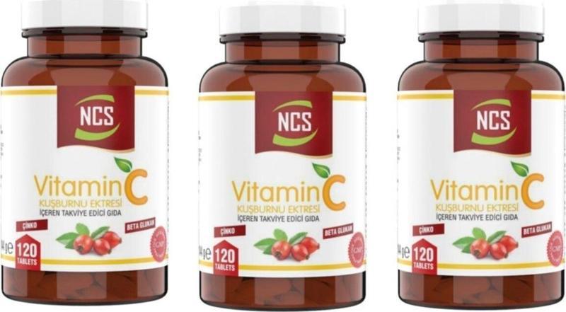 Vitamin C 1000 Mg 3 Kutu 360 Tablet Beta Glukan Çinko Kuşburnu