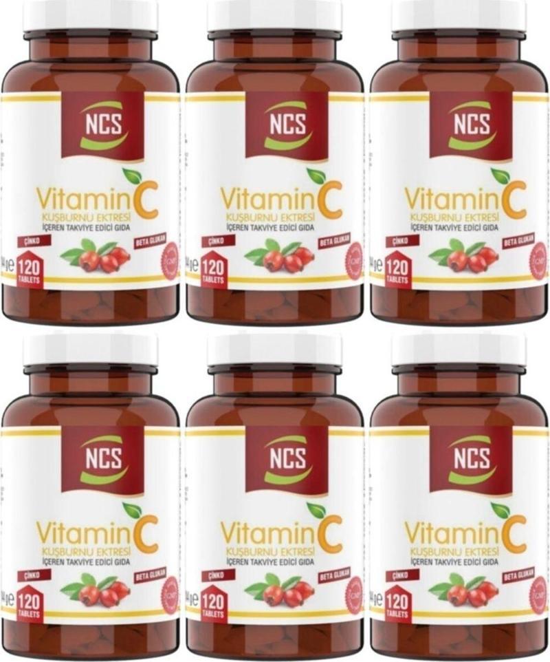 Vitamin C 1000 Mg Beta Glukan Kuşburnu Çinko 120 Tab 6 Kutu 720 Tablet