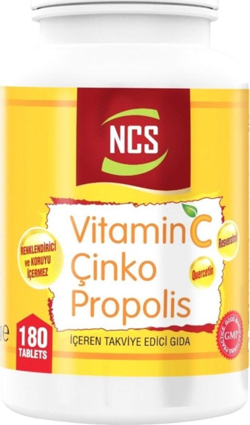 Vitamin C Çinko Propolis Vitamin D Quercetin Resveratrol 180 Tablet