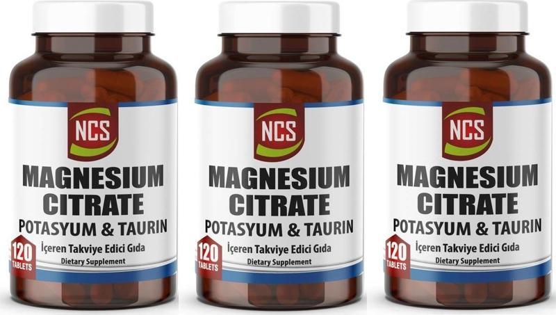 Magnezyum Sitrat Potasyum Taurin Magnesium Citrate 3X120 Tablet =360 Tablet Kalium Komplex