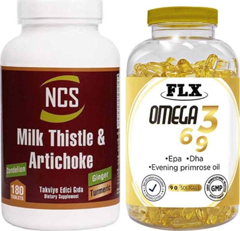 Milk Thistle 180 Tablet & Flx Omega 3-6-9 90 Tablet