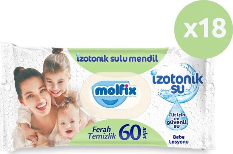 Izotonik Sulu Islak Mendil Ferah Temizlik 60'lı 18*60 1080 Yaprak