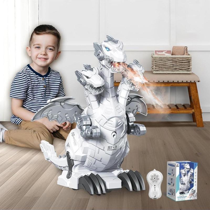 3 Başlı Işıklı Sesli Hareketli Buhar Efektli 2.4Ghz Uzaktan Kumandalı Dinozor Robot