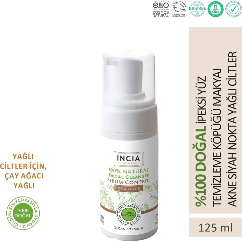 %100 Doğal İpeksi Yüz Temizleme Köpüğü Makyaj Akne Siyah Nokta Sivilce Yağlı Ciltler Vegan 125 ml