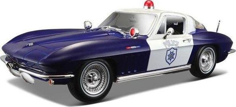 1/18 1965 Chevrolet Corvette Police Model Araba